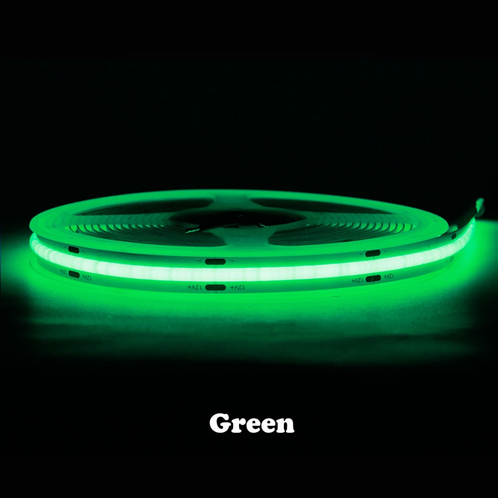COB LED Strip 480 528 Chips/M High Density Flexible FOB Led Red Green Blue Warm Nature Cool White Linear Dimmable Light 12V 24V