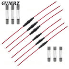 5PCS 5*20mm 6*30mm Glass Fuse Holder Screw Type 5X20mm with 22AWG Wire Cable 250V 5X20MM Glass Fuse Tube Fuse Casing