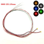 100Pcs/Lot 0402 0603 0805 1206 Led SMD Wire For Model Train HO N OO Scale Red Black Line Pre-soldered Micro Litz Diorama Railway