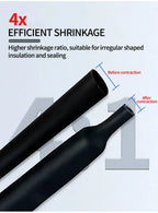 4:1 Ratio Heat Shrink Tube with Glue Waterproof Dual Wall Tubing 4mm to 32mm Black Insulated Cable Sleeve 5/10/25/50/100M