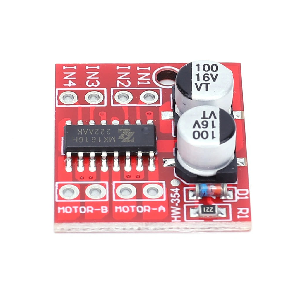 L298N DC Motor Driver Module Dual H Bridge Mini Dual Stepper Motor Development Board Two Channel Reversing PWM Speed for Arduino