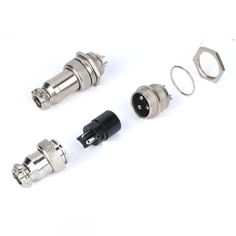 5/10/100Sets GX16 Aviation Plug Scoket Connector 2pin 3pin 4pin 5pin 6pin 7pin 8pin 9pin 10pin Nut Type Male Female Butting