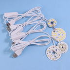 1Pc 1.5M Line Length DC5V LED Chips SMD5730 LED Lamp 31/38/48/50mm USB 3W Light Board Warm White Light With ON/OFF Switch Cable