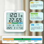 Thermometer Sensor with Backlit LCD Digital Magnetic Clock Easy To Read Home Weather Station for Humidity Gauge Meter Sensor