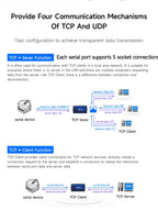 RS485/232/422 to RJ45 CDEBYTE NB183E/ES/S-V2 8-Channel Serial Server ModBus RTU to TCP Build-in Watchdog MQTT HTTP