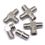 5pcs British F-head zinc alloy direct connection 90 degree elbow cable TV inch docking F tee four-way F-JKK