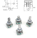 2/10PCSEC11 Rotary Encoder Digital Potentiometer, Plum Blossom, Half Axis, Five-Leg Handle Length 15MM 20MM