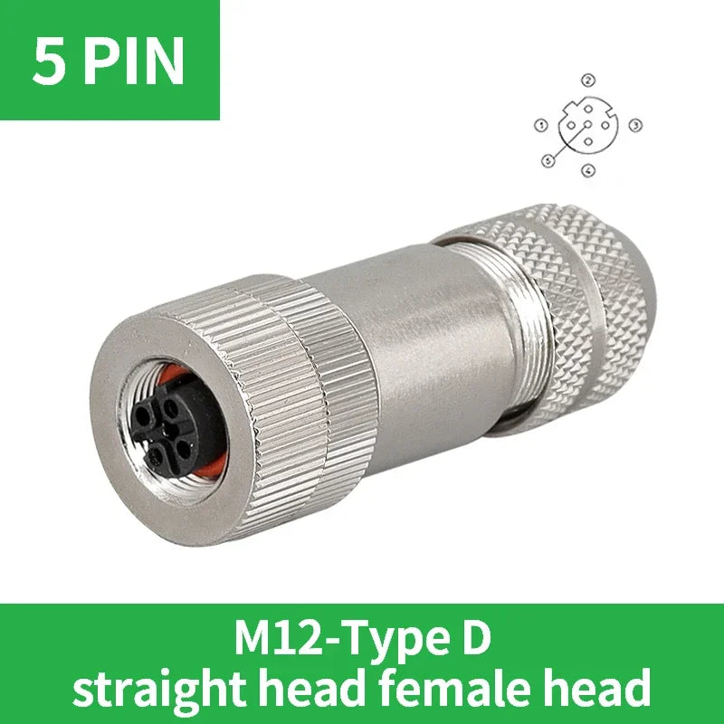 5/10/20 Pcs M12 4/5/6/8/12/17 Pin Shielded Sensor Connector Male Female Metal Assembly Aviation Plug
