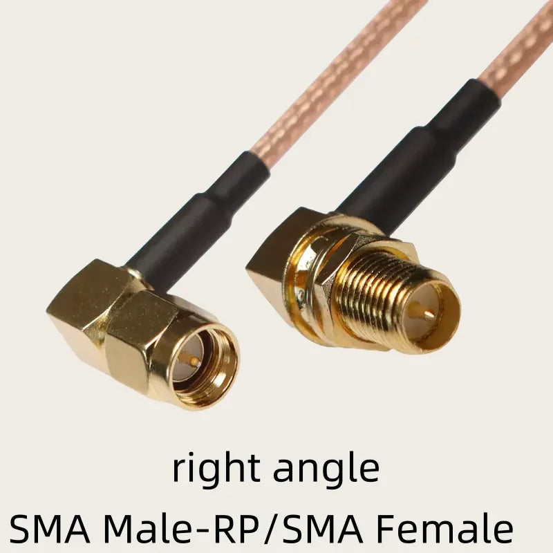 RG316 Cable SMA to SMA RP SMA Male Plug & Female Jack Right Angle Connector Coax Jumper Pigtail Cable