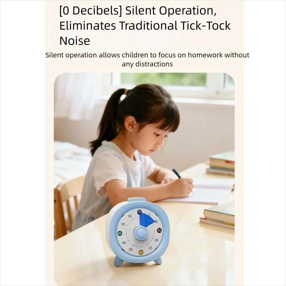 60 Minutes Visual Timer Round/Square Ultra Silent Countdown Alarm Clock Self-discipline Visualization Kitchen Timer
