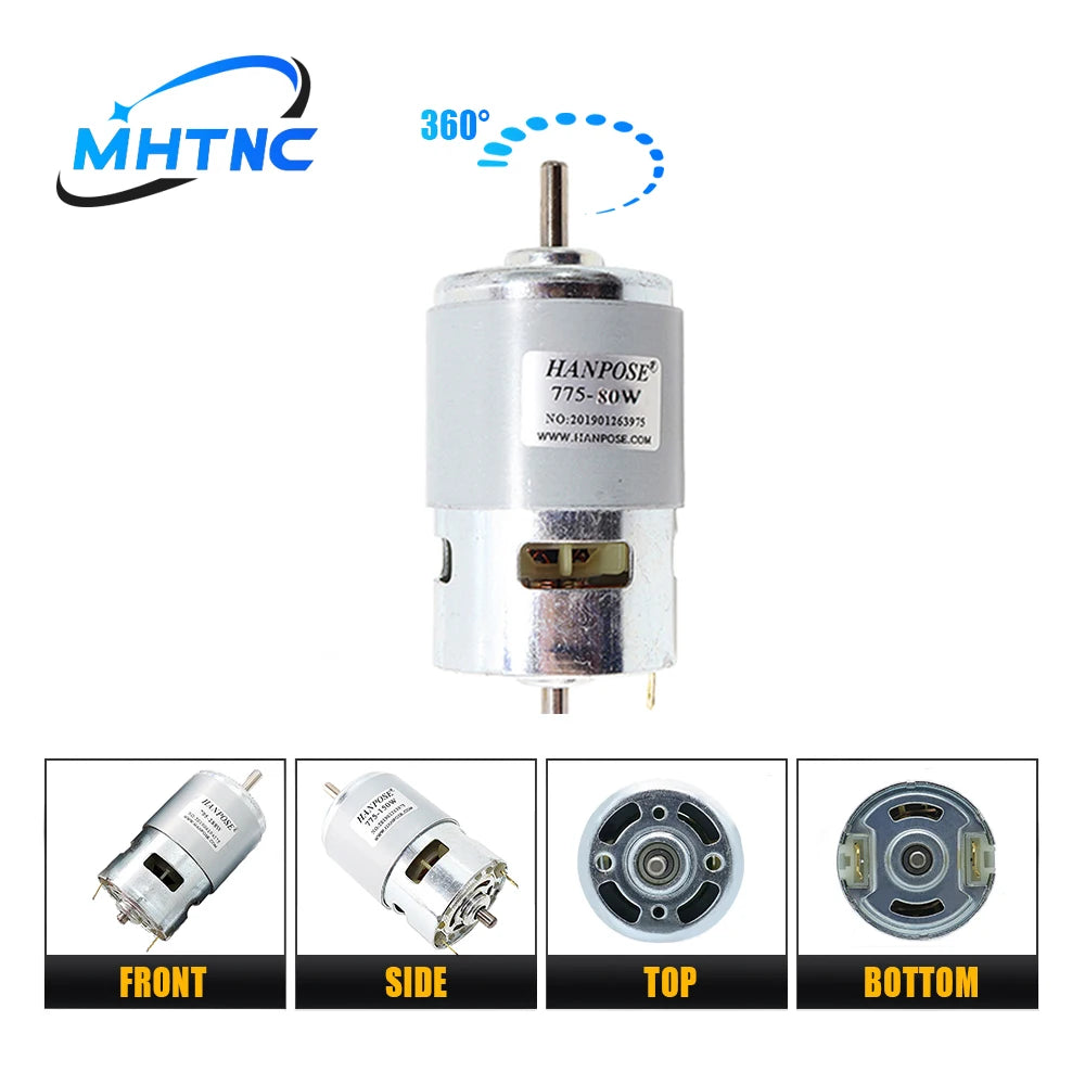 775 795 895 Electric spindle Motor 0.2-0.98N.m For Drill 80-360W 3000-12000RPM with two ball bearing Rated DC12-24 Universal