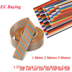 1M-5Meter 10P 14P 16P 20P 26P 34P 40P 50P 1.27mm Pitch Color Flat Ribbon Cable Rainbow DuPont Colorful Wire For IDC FC Connector