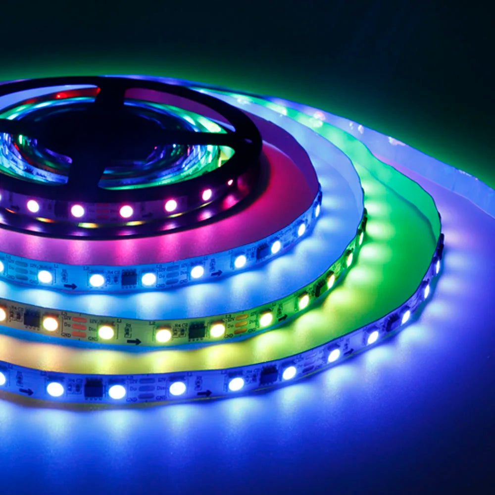 WS2811 WS2812B WS2813 WS2815 5050RGB LED Strip Lights Individually Addressable 30/60/144Pixels/Leds/m Black /White PCB DC5V/12V