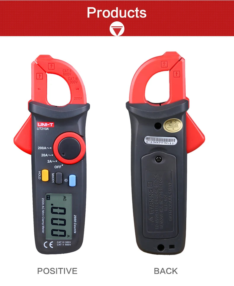 UNI-T Clamp Meter Digital UT210E UT210D AC Current Mini Clamp Multimeter True RMS Pliers Ammeter UT210C Auto Range