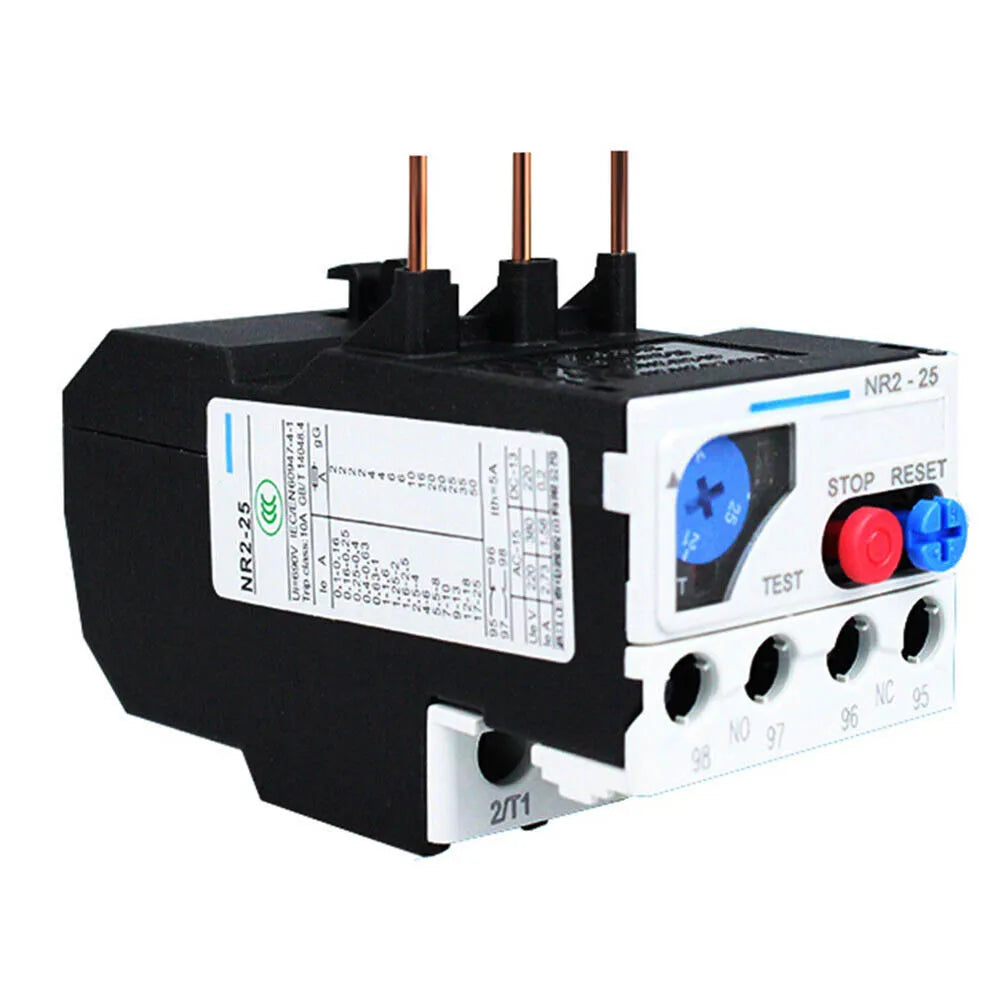 Thermal Overload Motor Relay 3 Phase AC 50Hz/60Hz FR NR2-25 IP20 Plug-in With Indicator Light For CJX2 Series Contactors