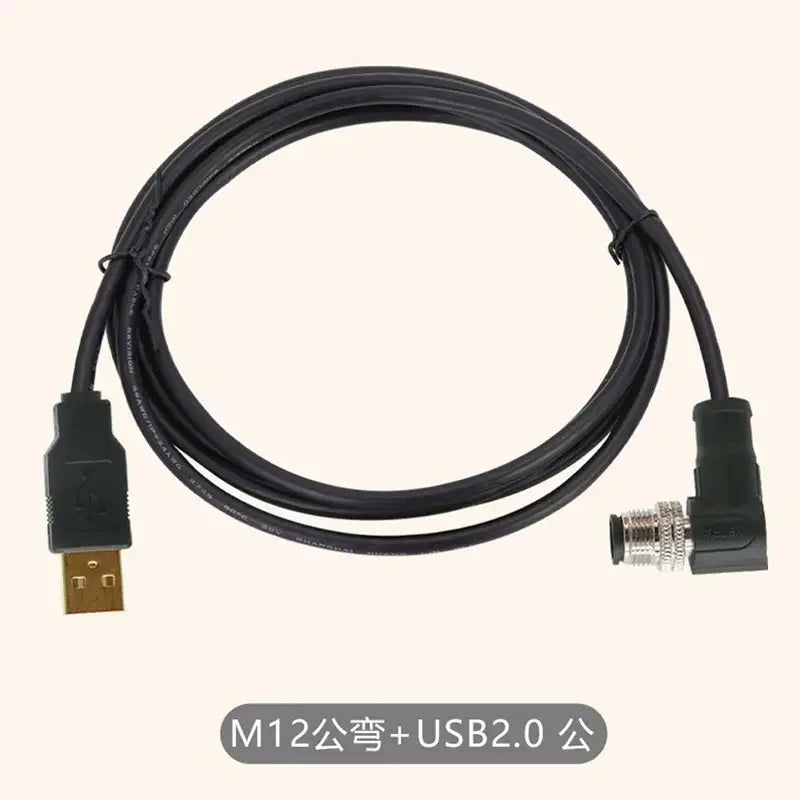 M12 to USB Cable Connector 4Pin 5 Pin A/D/B Code to USB Scanner Cable Industrial Camera USB to M12 Male Female Extension Line