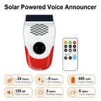 120db Solar Infrared Motion Alarm Sensor Remote Control Siren Strobe Light DIY Voice Announcer Outside Weatherproof PIR Sensor
