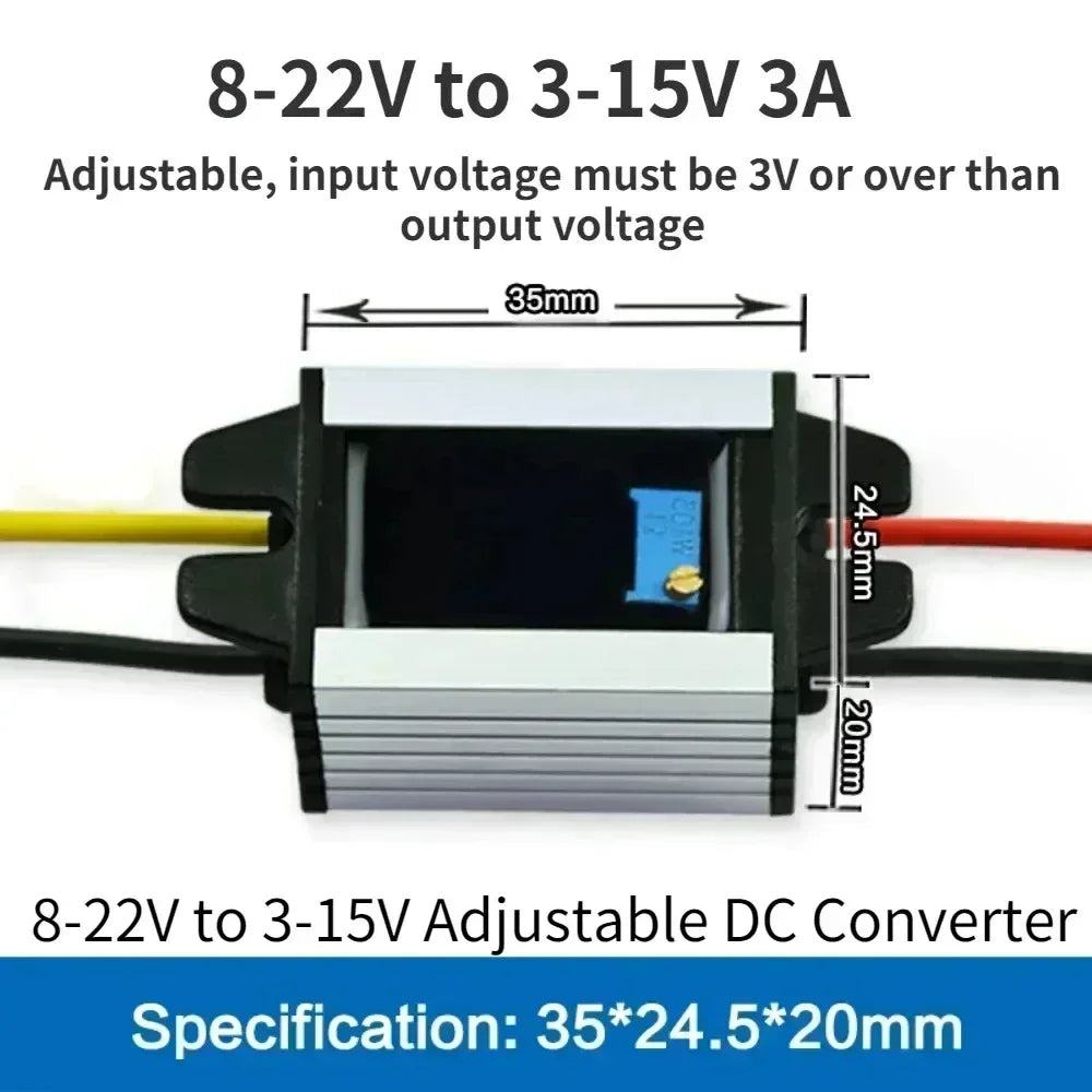 12V To 3V 3.3V 3.7V 5V 6V 9V 3A DC To DC Converter Power Supply Voltage Converter Buck Step-Down Module 12v24 to 5vV For Car