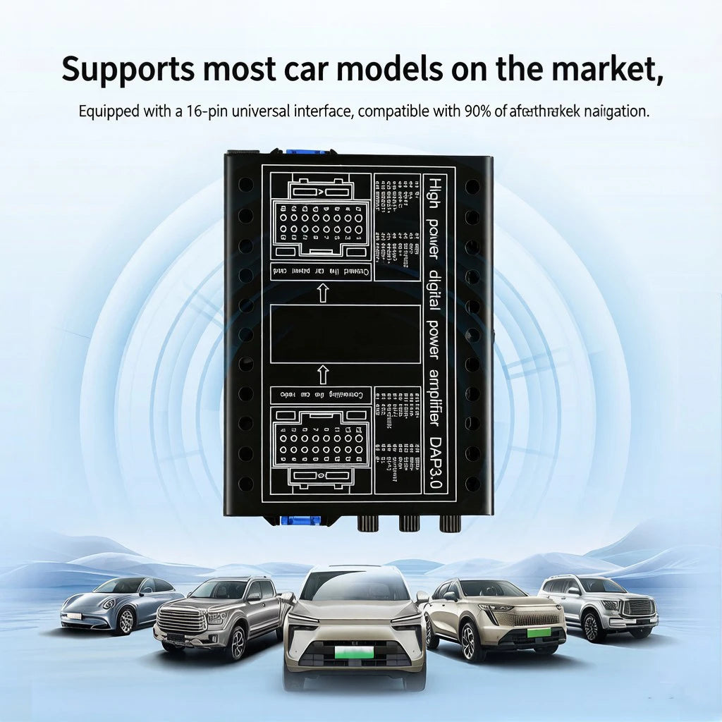DSP Amplifier DC 12V High-Fidelity Audio Stereo Digital Audio Processor After 4x60w For To Android Navigation Locomotive
