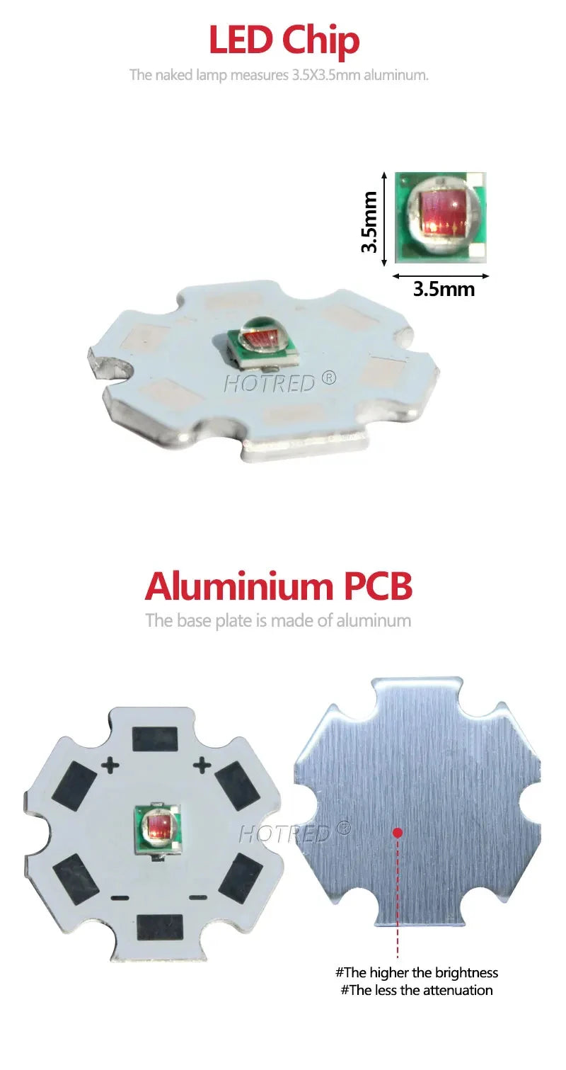 High Power LED Chip IR 730Nm 850Nm 940nm 3W 3535 LED Beads Emitter Light Infrared Radiation Bulb Laser Flashlight Night Vision C
