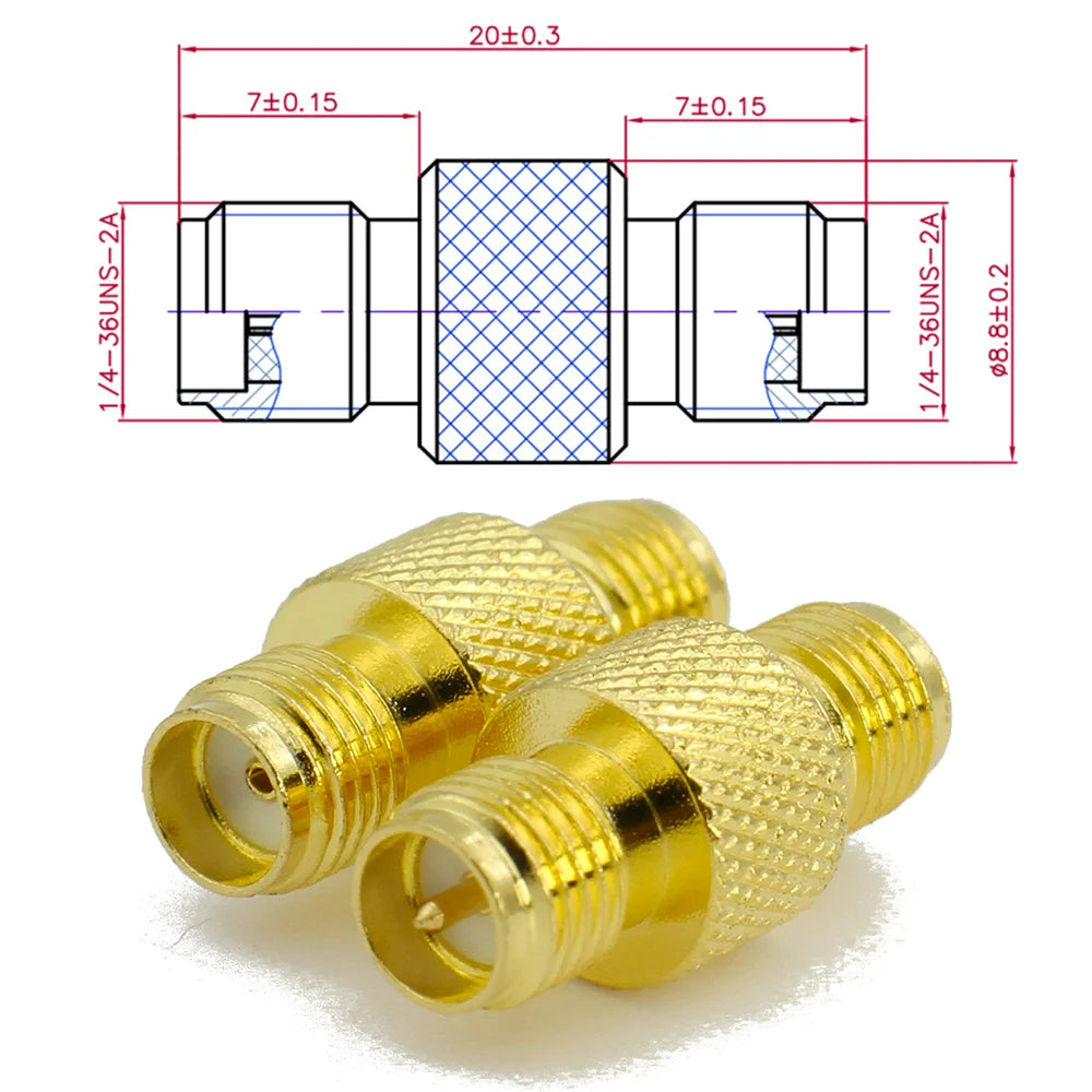 RP-SMA Female RF Adapte SMA Female to SMA Female High frequency Coax Connector Coupler RP-SMA Jack Converter