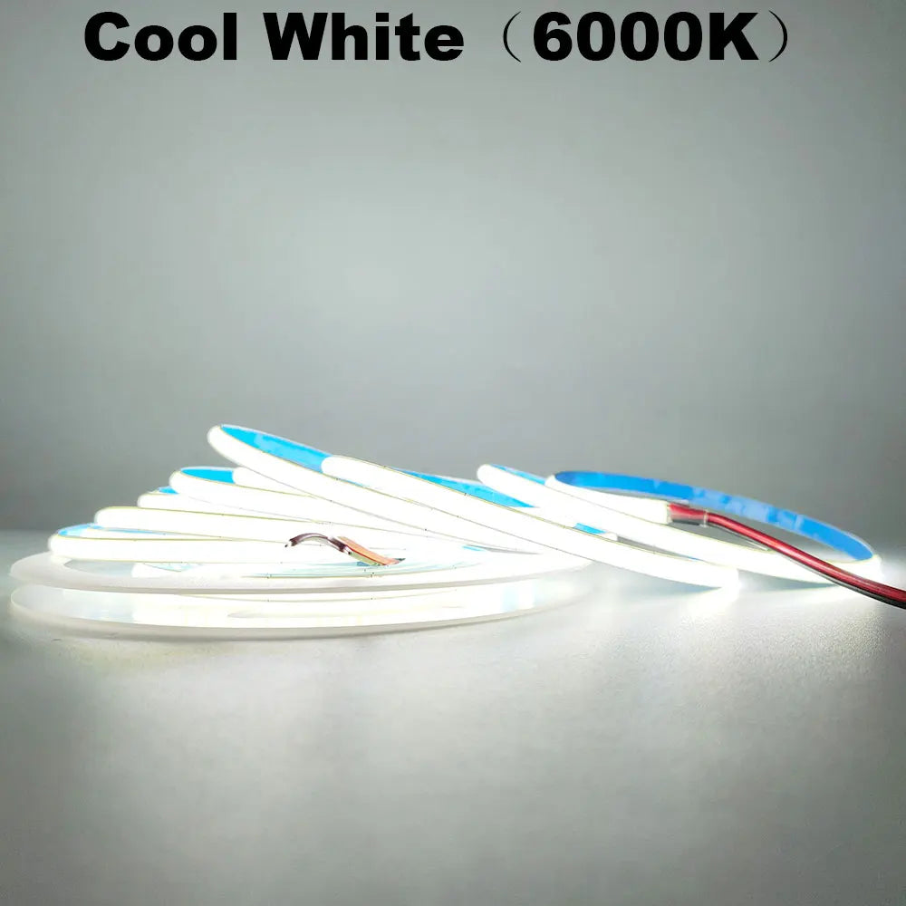 12V 24V COB LED Strip 5mm/8mm PCB 400/480LEDs/m Flexible Red/Green/Blue/Pink/Ice Blue/Yellow Led Strip For Home Decor LED Lights