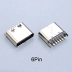 JCD 10PCS 2/6/16/24 Pin Type-C Charging Port USB-C Female Connector Charger Socket PCB Soldering SMD SMT DIY Repair Adapter