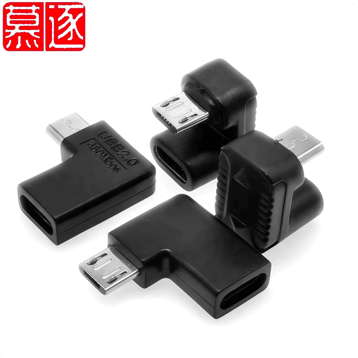 Micro USB Adapter 90 Degree Right Angle Male to Type C Female Connector for Laptop PC USB Chargers Extension Converter