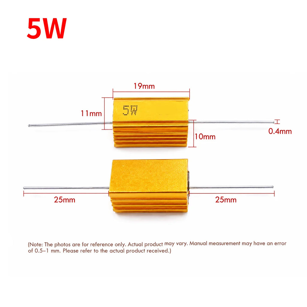 10PCS RX24 Aluminum Case Power Resistor 5W 10W 25W 50W 100W 0.1R-10KΩ High Power Wirewound Resistor Heat Sink