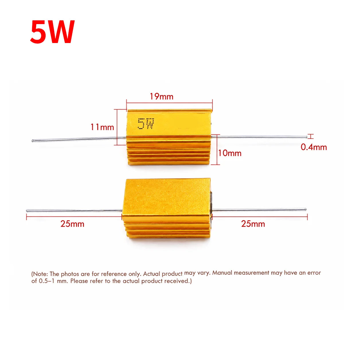 10PCS RX24 Aluminum Case Power Resistor 5W 10W 25W 50W 100W 0.1R-10KΩ High Power Wirewound Resistor Heat Sink