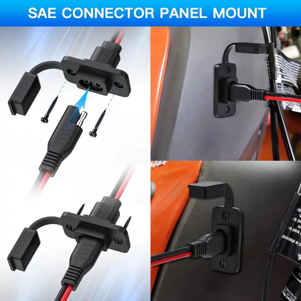 Gadpow 30CM 12AWG SAE Cable Connector Car Battery Expansion Bidding Embedded Plug Socket for Solar Generator Battery Charger