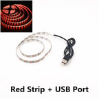 5M USB LED Strip Light 5V 3528 1 Meter 5 Meter Yellow Cool White Pink Green Blue Red SMD Ribbon Ceiling Cabinet Light Waterproof