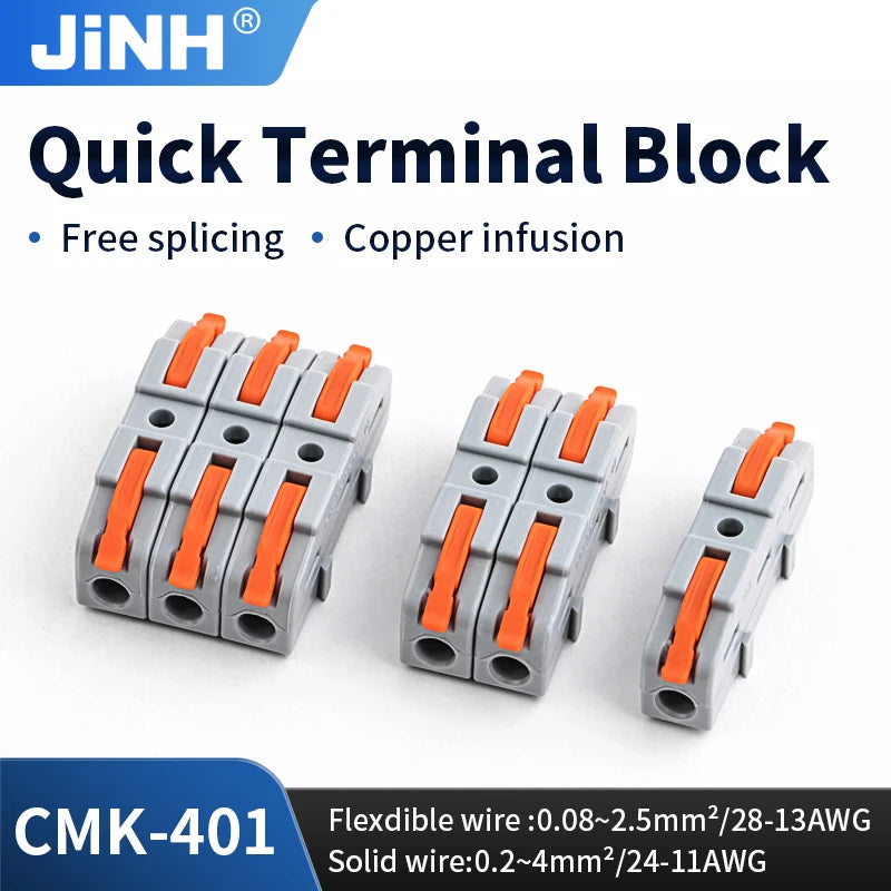 10/20/50pcs Universal Lever Wire Connector Electrical Compact Splicing 1 to 1 Inline Assemblable Terminals Quick Connection