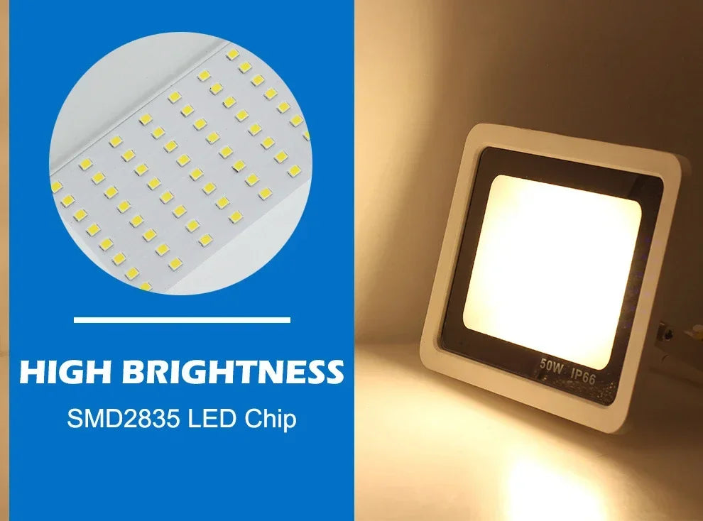 LED PIR Motion Sensor Floodlight Outdoor Wall Light White Light 100W 50W 30W 20W 10W IP66 Waterproof LED Spotlight For Garden