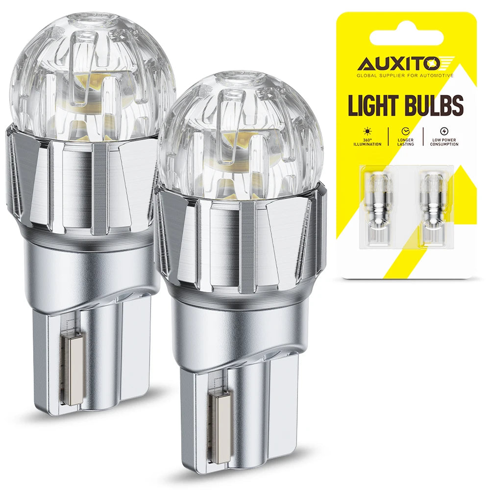 AUXITO 2Pcs T10 W5W LED Bulbs Canbus 6500K White Red Yellow 194 168 2825 Interior Light Reading Trunk Dome Map Lamp Super Bright