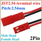10Pcs/lot 10/15/20/30cm 2Pin JST Plug Connector Male+Female Plug Connector Cable Wire for RC Toys Battery LED Lamp JST Connector