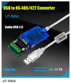 UOTEK USB to RS-485 RS-422 Converter RS 485 422 USB-A RS485 RS422 Serial Adapter Connector Full Half Duplex Anti Surge UT-885