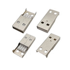 10Pcs USB 2.0 Type A Male Plug/Female Socket 4 Pin Soldering Connector USB Port Charging Data Cable Repair DIY Assembly Adapter