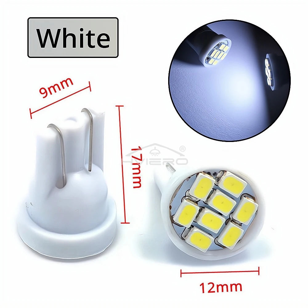 10Pcs Car Driving Led 8Smd 1206 Auto Interior Dome Reading Light Wedge Lighting DC 12V White Cob Bulb Dashboard Lamp Turn Signal