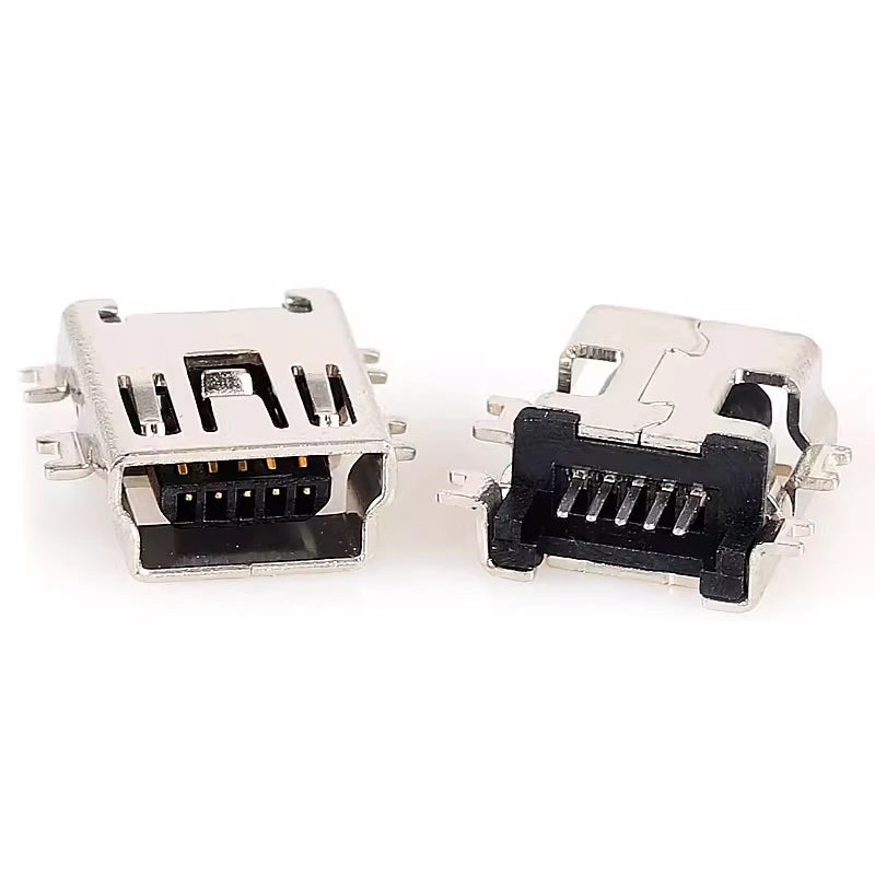 10PCS Mini USB SMT SMD DIP 5 Pin Female Mini Type B Socket Connector Plug Straight DIP Jack Tail Connector Plug-in MINI USB