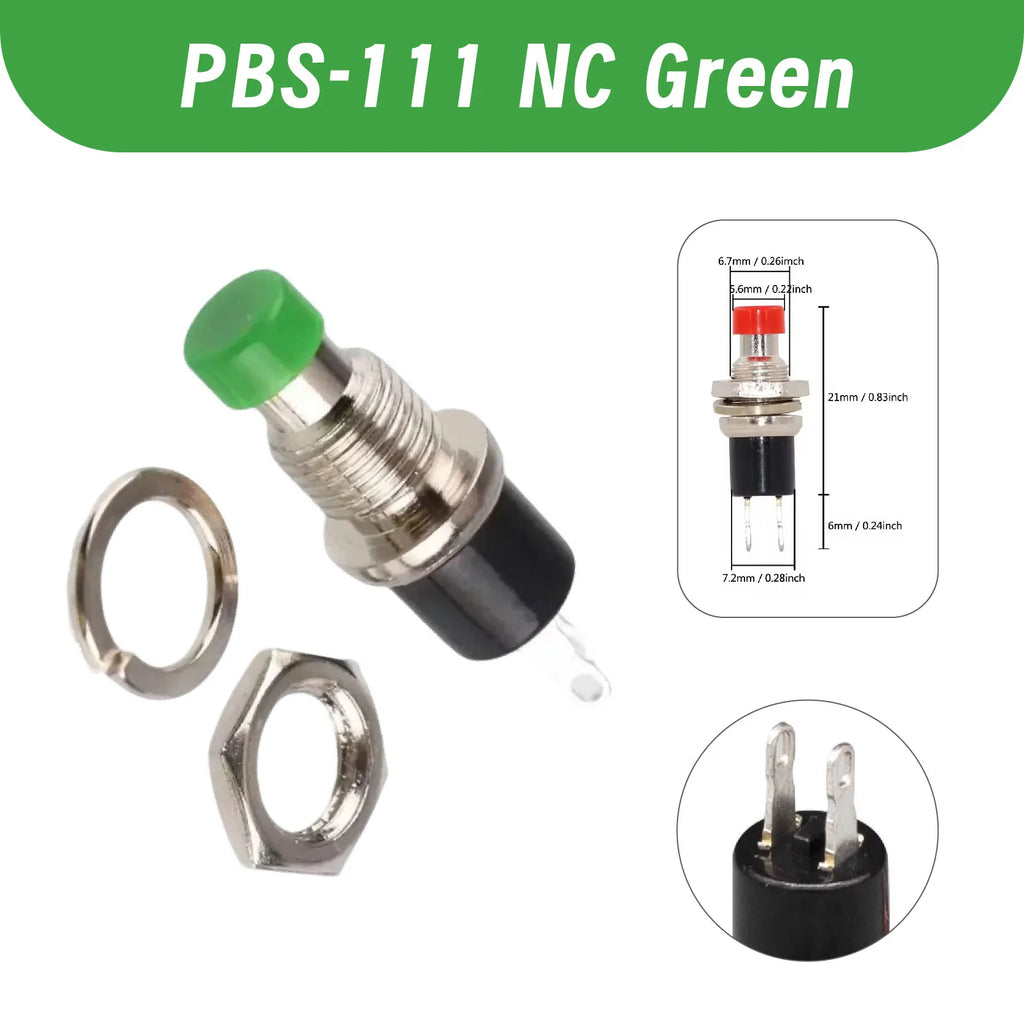 Mini Momentary Push Button Switch PBS-110 NO Press The Reset PBS-111 NC 7mm