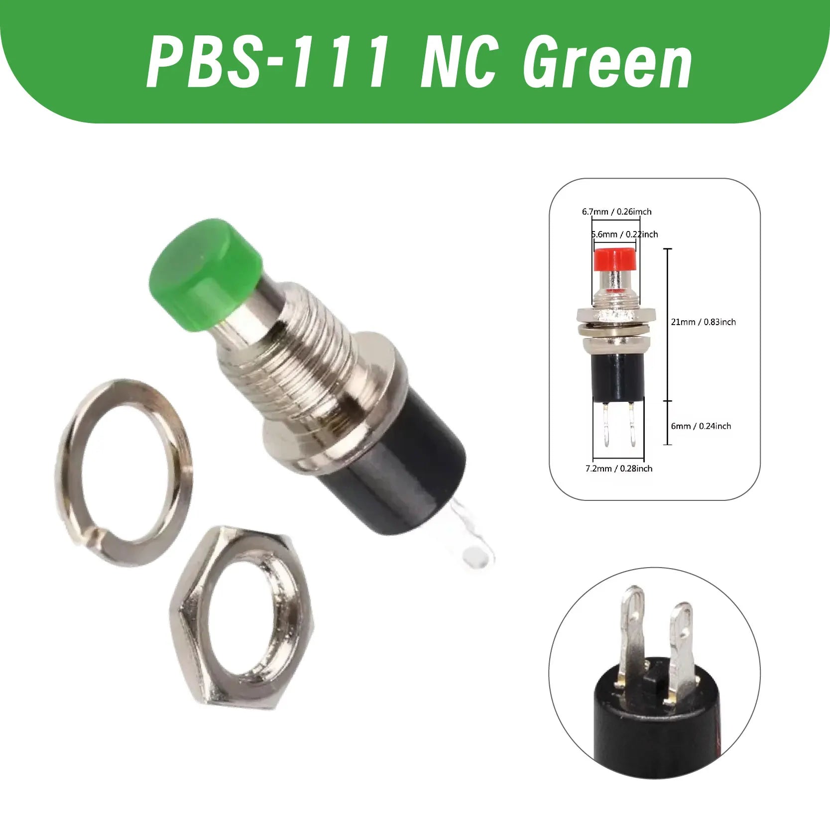 Mini Momentary Push Button Switch PBS-110 NO Press The Reset PBS-111 NC 7mm