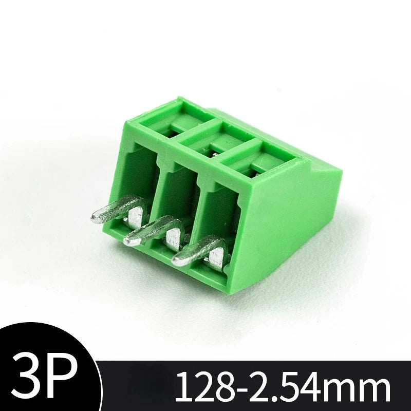10PCS Mini 2.54mm Pitch PCB Screw Terminal Block Connector For 26-18AWG Wire Cable 3Pin/3Poles PCB Screws Terminals 150V 6A