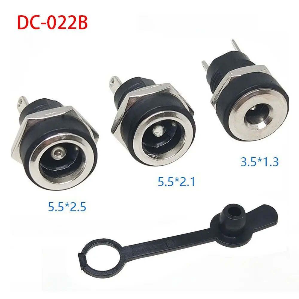 10Pcs DC Power Jack Supply Socket Connector 3.5*1.3/5.5*2.1/5.5*2.5mm DC 2 Terminal 2 Pin Panel Mount Connector Plug Adapter