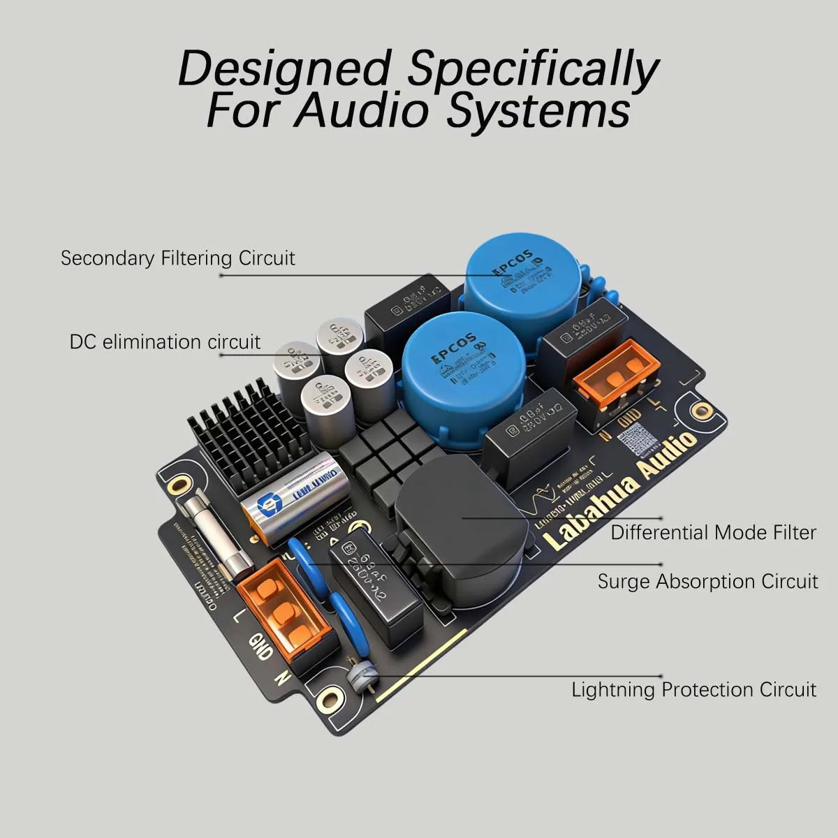Audio Power EMI Filter Module Alternating Current Power Filter Anti-interference Anti-thunder Audio DIY