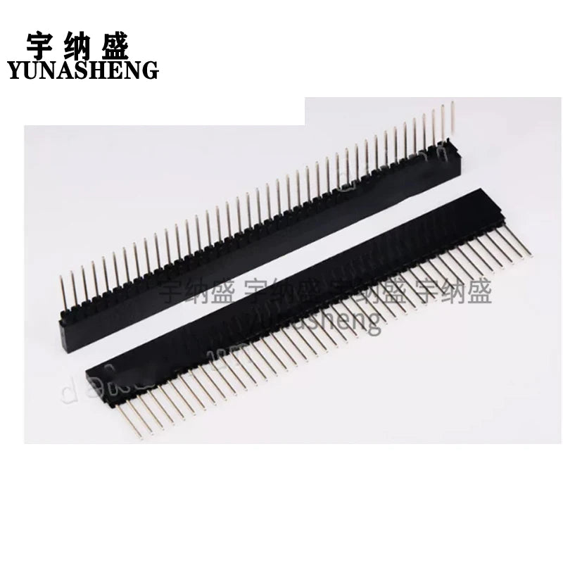 10pcs 2.54mm PC104 Industrial Square Pin Single Row 1X6P/8P/10P/40P Straight PH11mm Pin L12mm PCB Female Header Connector