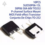 10PCS SUD50P06-15L 50P06 50A 60V TO252 P-channel Surface Mount MOS Field-effect Transistor Conjunto De Chips TO-252