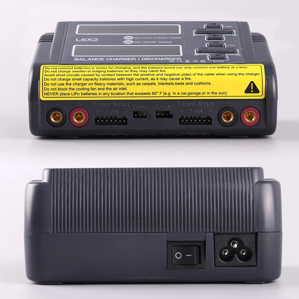 HTRC L6X2Lipo Intelligent Balanced Charger for RC Model Aircraft Dual Channel 2-6S Remote Control LiPo Battery Charger