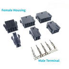 10Set Molex 3.0mm Double Row Connector Plug-in Male Female Housing Terminals 2*1/2/3/4/5/6/7/8/9/10/11/12P