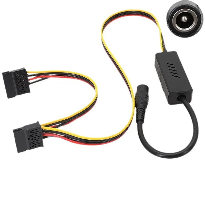 DC 5525 To SATA IDE Hard Drive Power Supply Cable DC 12V To 4Pin Molex/ SATA Hard Drive Cable Step-down Voltage Regulator